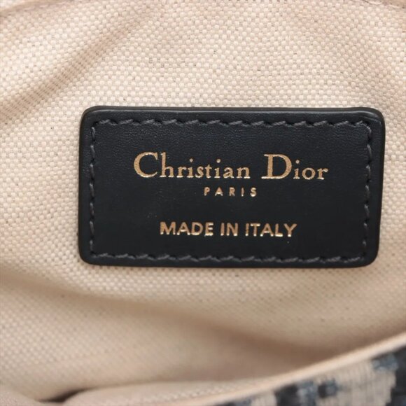 Christian Dior Oblique Saddle Bag canvas x leather Shoulder bag Navy Blue - Picture 7 of 8